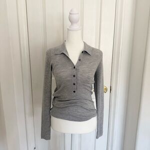 Aritzia Wilfred Burton Down Knit Long Sleeve in Gray